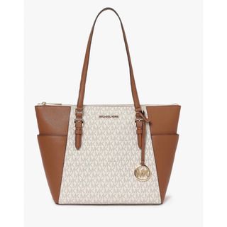 MICHAEL KORS マイケルコース 2WAYバッグ ショルダーバッグ ハンドバッグ PVCコーティングキャンバス レザー 35T0GCFM2B ブラウン ゴールド金具 Sランク