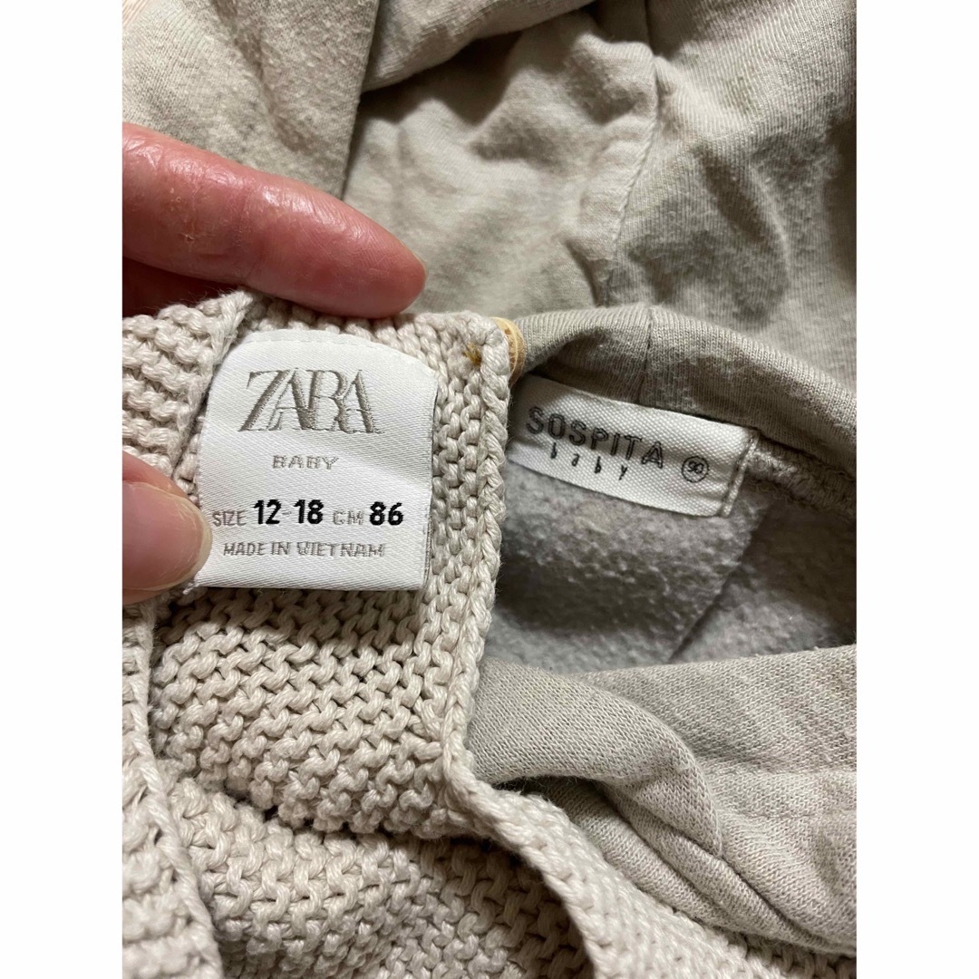 ZARA KIDS(ザラキッズ)の女の子　秋服　3点セット　ZARA くすみ　韓国　おしゃれ　80 90 キッズ/ベビー/マタニティのベビー服(~85cm)(ワンピース)の商品写真