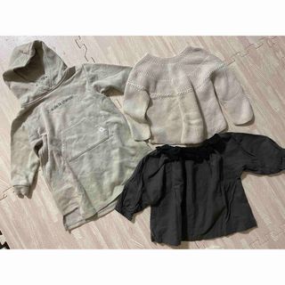 ザラキッズ(ZARA KIDS)の女の子　秋服　3点セット　ZARA くすみ　韓国　おしゃれ　80 90(ワンピース)