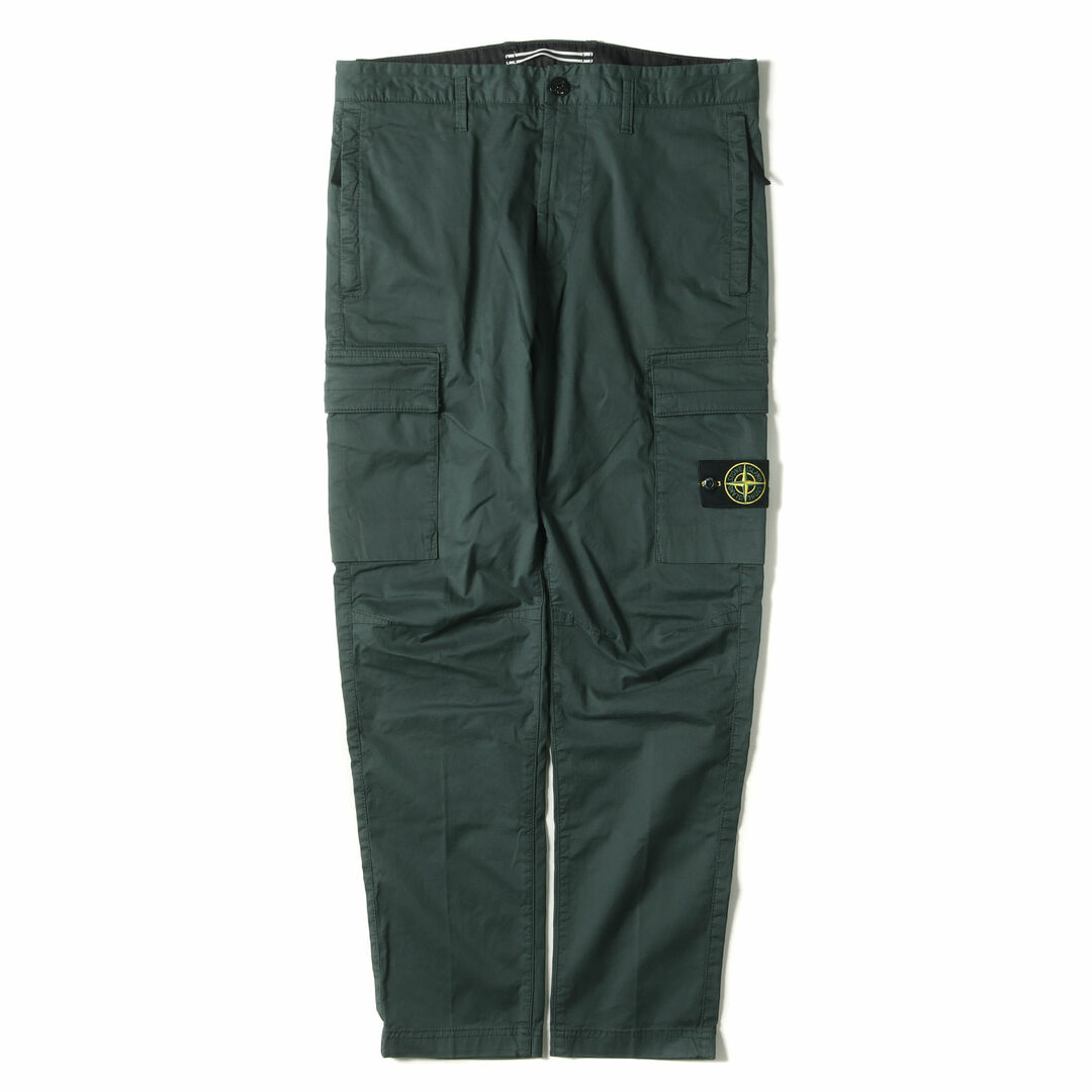 STONE ISLAND ストーンアイランド パンツ サイズ:31 23SS アイコン ロゴ パッチ ストレッチ コットン ギャバジン ガーメントダイ カーゴ パンツ セージグリーン ボトムス ズボン 【メンズ】