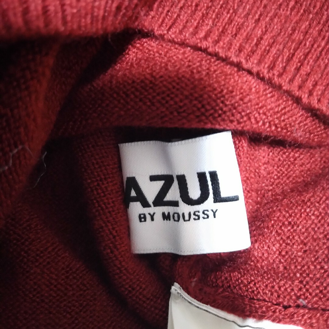 AZUL by moussy(アズールバイマウジー)の【アズールバイマウジー】薄手ワインレッドニット　Sサイズ レディースのトップス(ニット/セーター)の商品写真