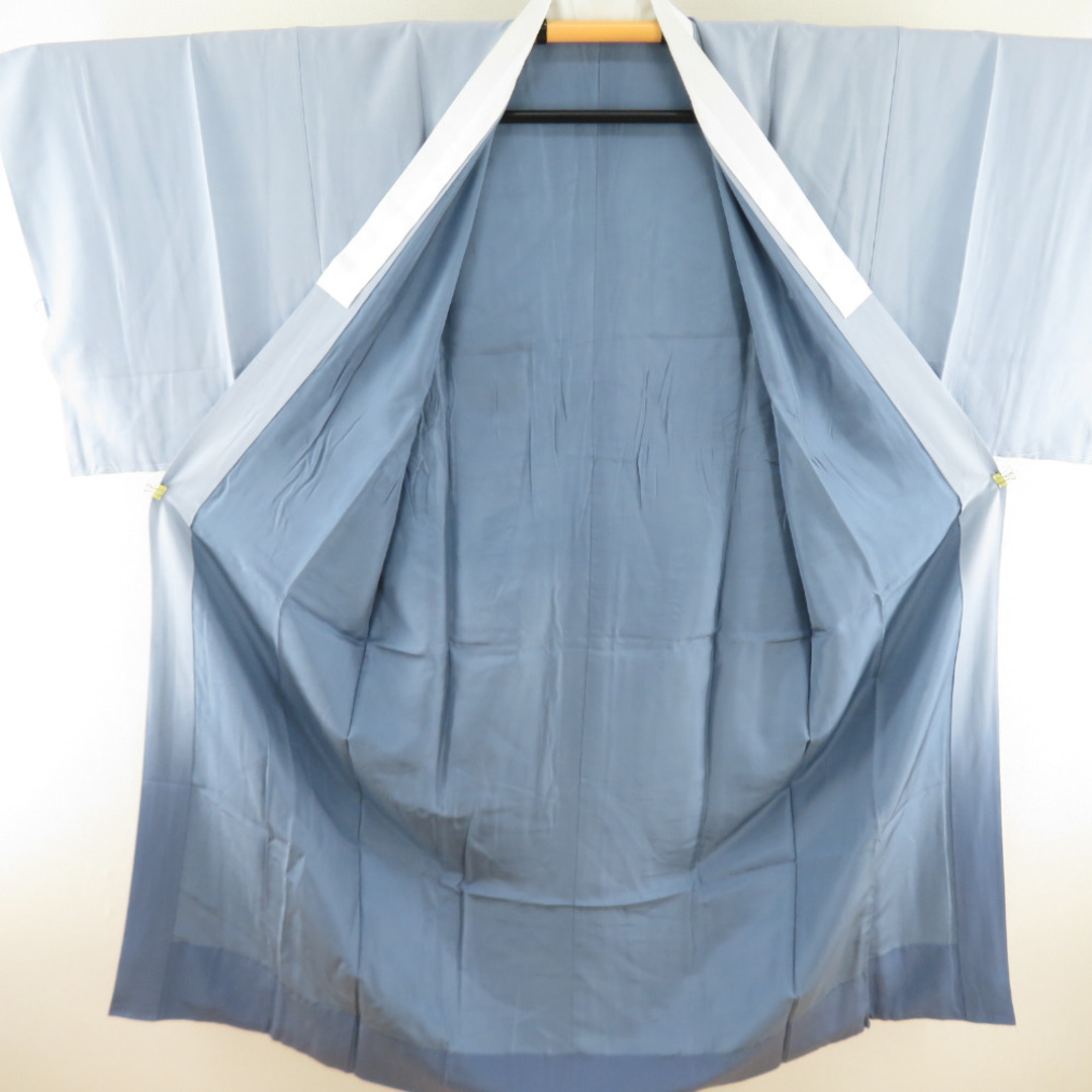 襦袢 正絹 男性用 色紙に茶道具文様 青色 袷 長襦袢 カジュアル メンズ 着物用 身丈143cm メンズの水着/浴衣(着物)の商品写真