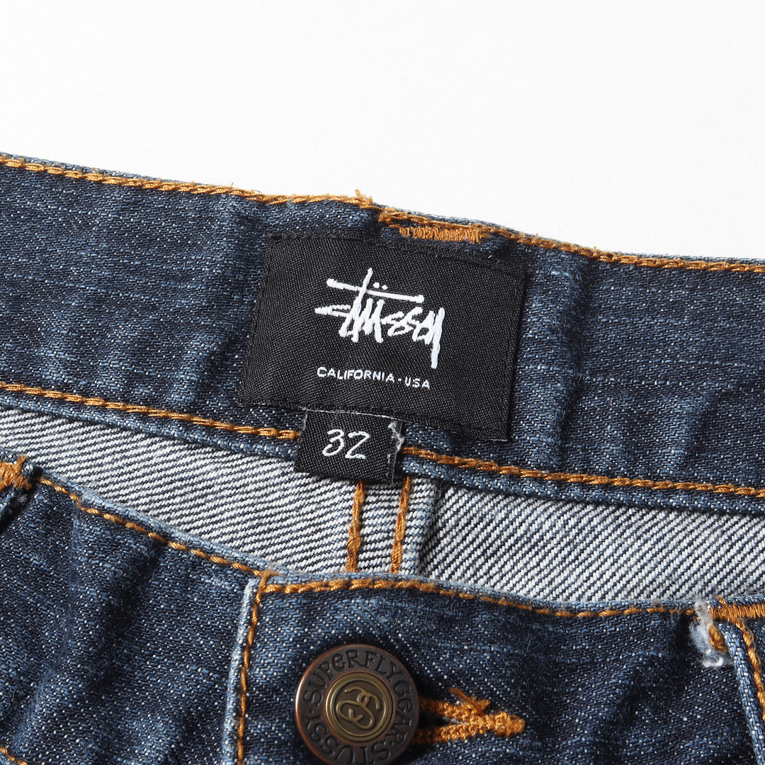 STUSSY ステューシー パンツ サイズ:32 SSリンク 刺繍 ストレート デニム パンツ インディゴ ブルー ボトムス ズボン ジーンズ  ジーパン【メンズ】【中古】