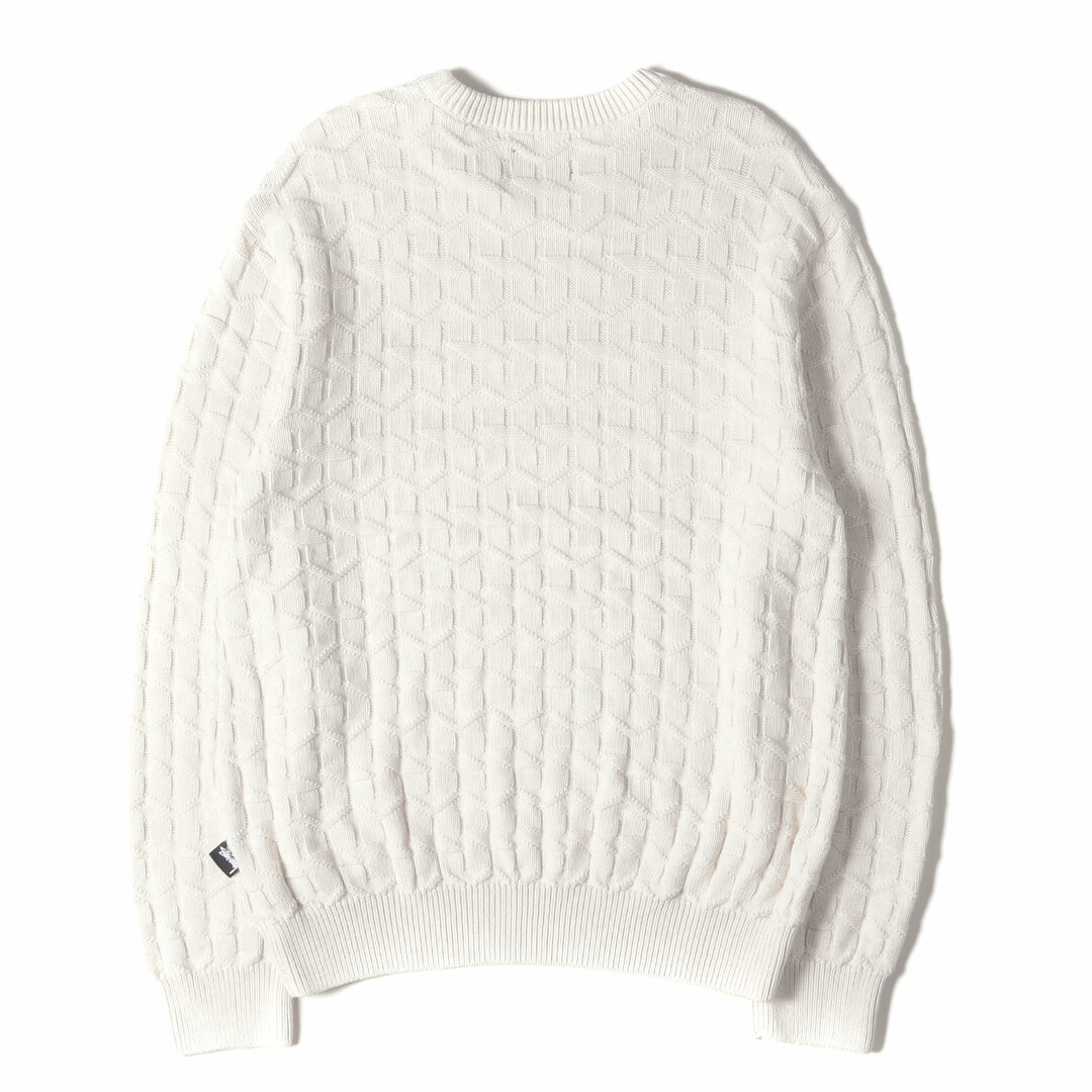 ニット/セーターSTUSSY ステューシー ニット サイズ:M 22AW Sロゴ 総柄 コットン ニット セーター Strand Sweater オフホワイト 白 トップス カジュアル 長袖【メンズ】