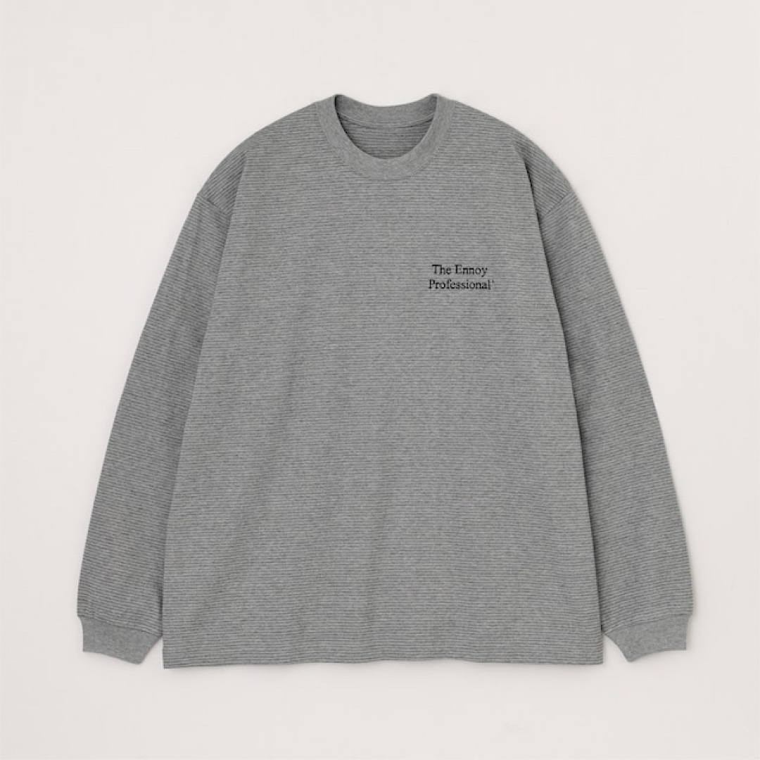 Tシャツ(長袖/七分)ennoy L/S BORDER T-SHIRTS (GRAY × BLACK)
