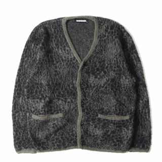 ネイバーフッド(NEIGHBORHOOD)のNEIGHBORHOOD ネイバーフッド カーディガン サイズ:M 21AW レオパード柄 モヘヤニット カーディガン MOHAIR CARDIGAN / AN-KNIT LS ブラック チャコール 黒 トップス セーター 長袖【メンズ】【中古】(カーディガン)