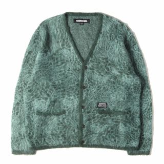 NEIGHBORHOOD ネイバーフッド カーディガン サイズ:XL 22AW レオパード柄 モヘヤニット カーディガン MOHAIR CARDIGAN / AN グリーン トップス セーター 長袖 【メンズ】【美品】