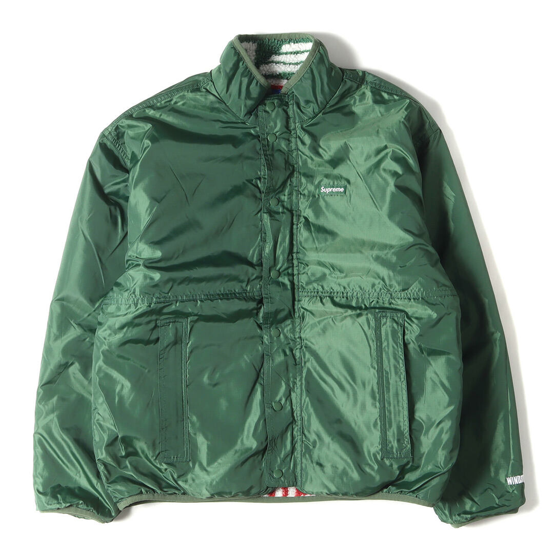 Supreme シュプリーム ジャケット サイズ:S 22AW ジオメトリック柄 リバーシブル フリース ジャケット Geo Reversible  WINDSTOPPER Fleece Jacket マルチカラー グリーン アウター ブルゾン【メンズ】【中古】