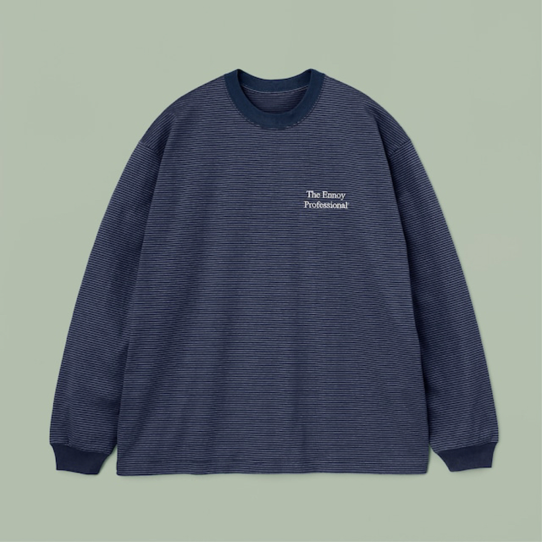 L/S BORDER T-SHIRTS (NAVY × WHITE) XL