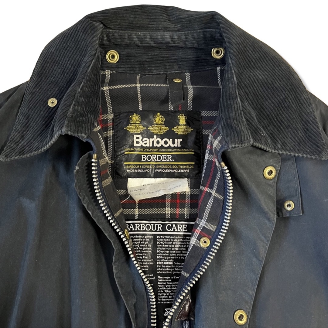 【88年製】Barbour ボーダー オイルドジャケット C36 ネイビー