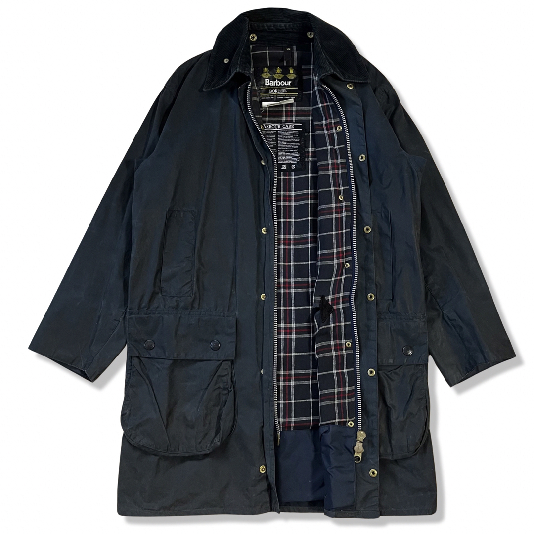 【88年製】Barbour ボーダー オイルドジャケット C36 ネイビー