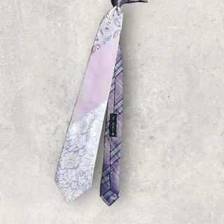 美品 ETRO エトロ ジャガード ペイズリー柄 花柄 切替え チェンジタイ 紫