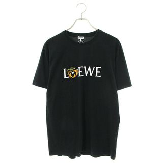 約5万 LOEWE ロエベ ロゴ Tシャツ ボタニカル 刺繍 ブラック