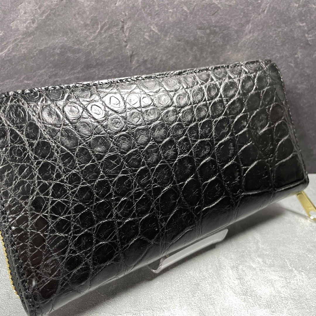 クロコダイル 長財布 ブラック 黒色 メンズ レディース ワニ革財布 メンズのファッション小物(長財布)の商品写真