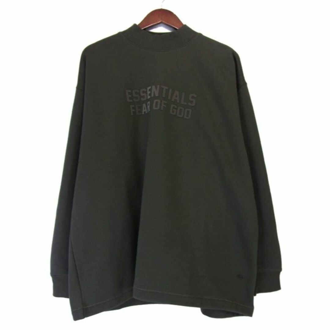 フィア オブ ゴッド エッセンシャルズ FEAR OF GOD ESSENTIALS ■ 23SS 【 RELAXED CREW SWEAT Khaki  】 フロント ラバー ロゴ クルーネック スウェット トレーナー f19013