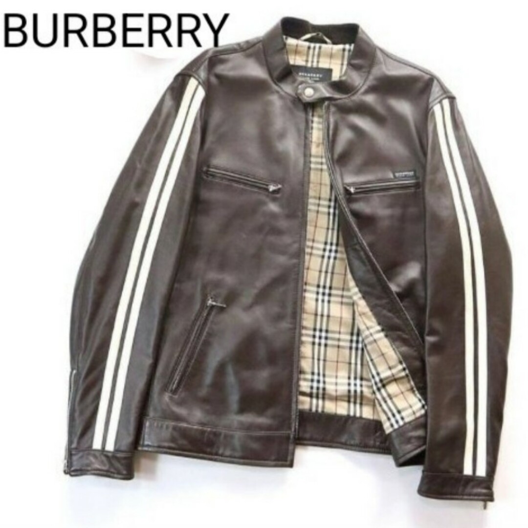 BURBERRYBLACKLABELライダース　レザージャケット　メンズ革ジャン | フリマアプリ ラクマ