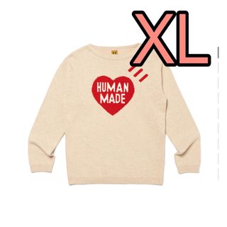 ヒューマンメイド(HUMAN MADE)のHUMAN MADE Heart Knit Sweater Beige XL(ニット/セーター)