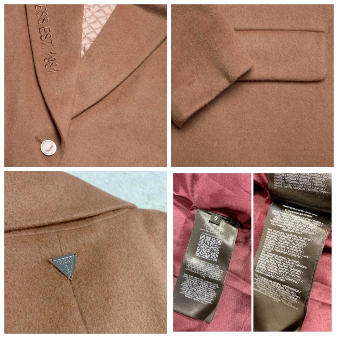 GUESS(ゲス)のゲス GUESS Adenora Coat LIGHT CARAMEL レディースのジャケット/アウター(ロングコート)の商品写真