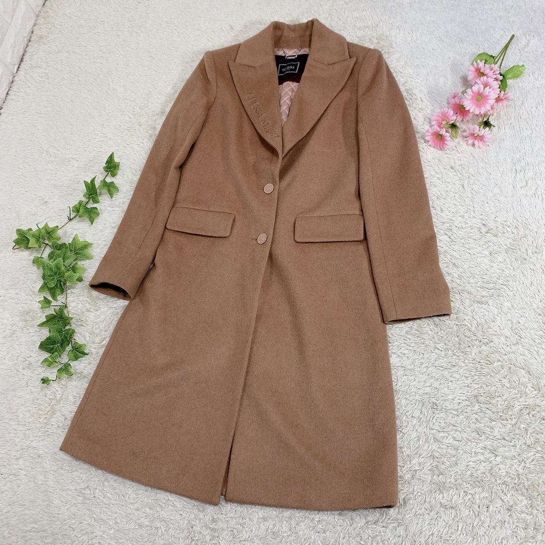 GUESS(ゲス)のゲス GUESS Adenora Coat LIGHT CARAMEL レディースのジャケット/アウター(ロングコート)の商品写真