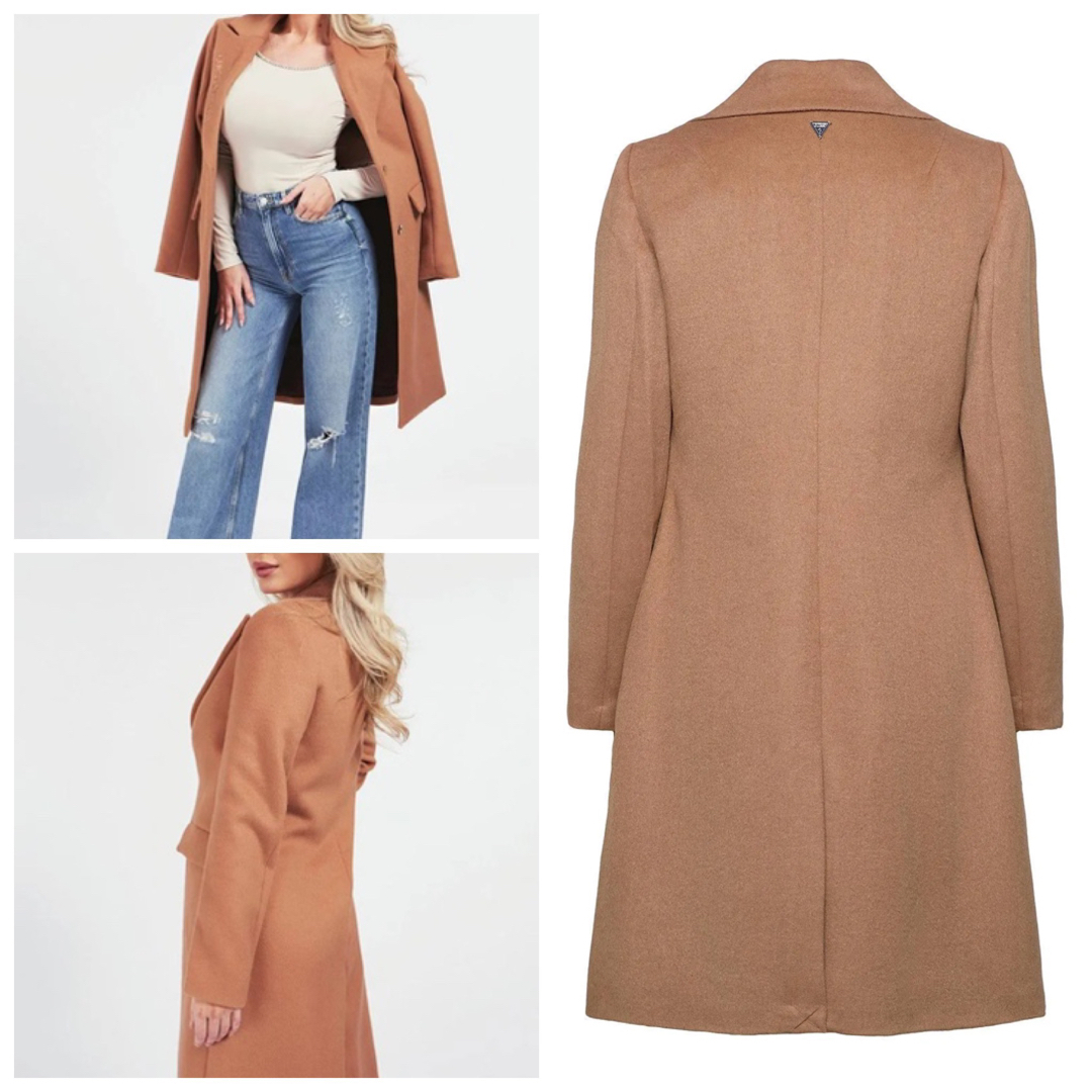 GUESS(ゲス)のゲス GUESS Adenora Coat LIGHT CARAMEL レディースのジャケット/アウター(ロングコート)の商品写真