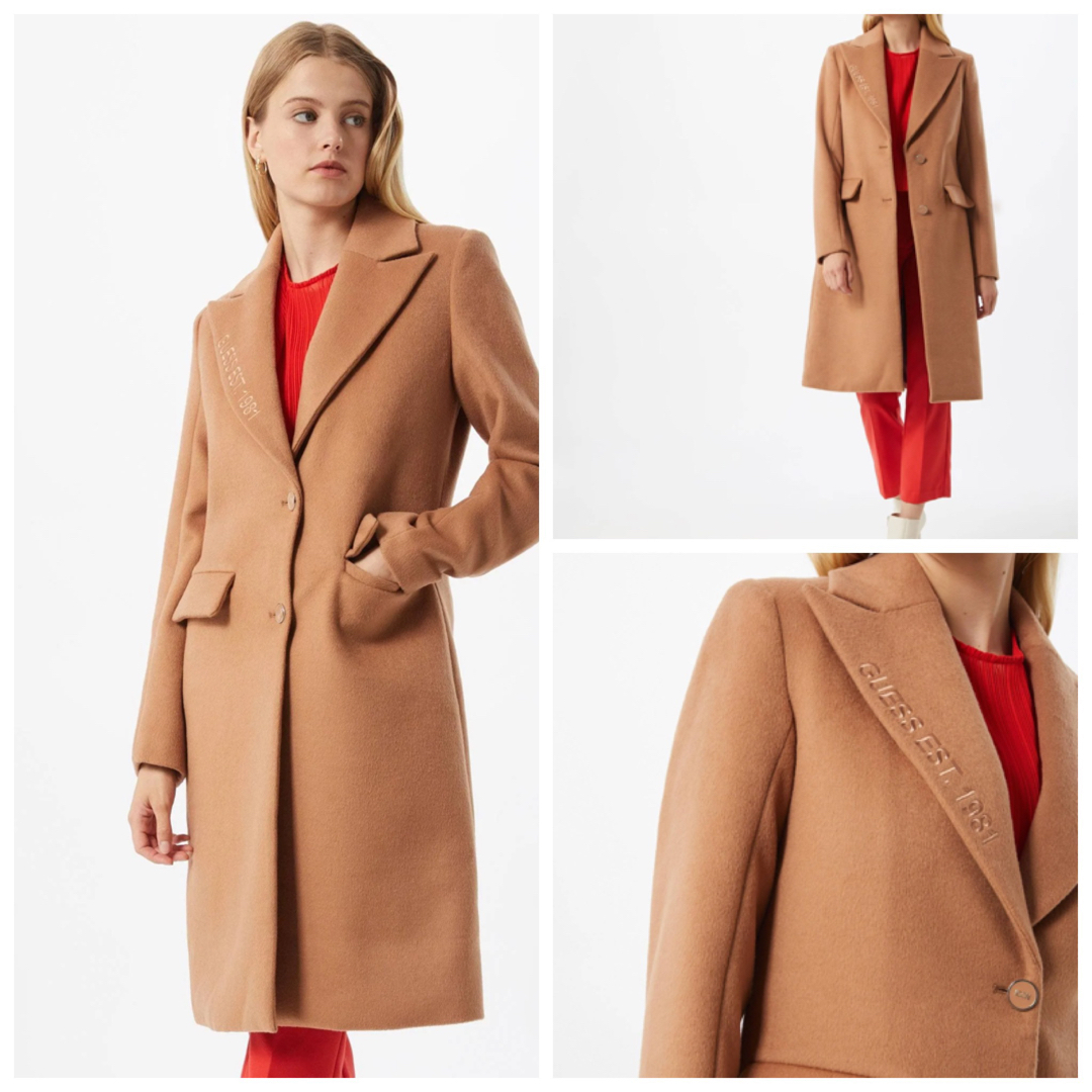 GUESS(ゲス)のゲス GUESS Adenora Coat LIGHT CARAMEL レディースのジャケット/アウター(ロングコート)の商品写真