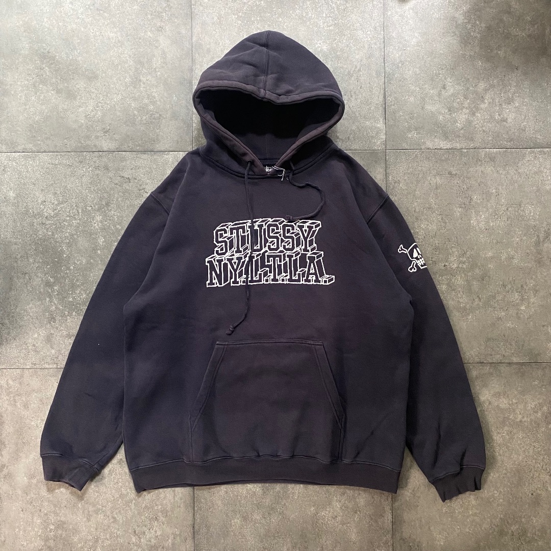 STUSSY - stussy ステューシー パーカー/フーディ L ダークネイビーの