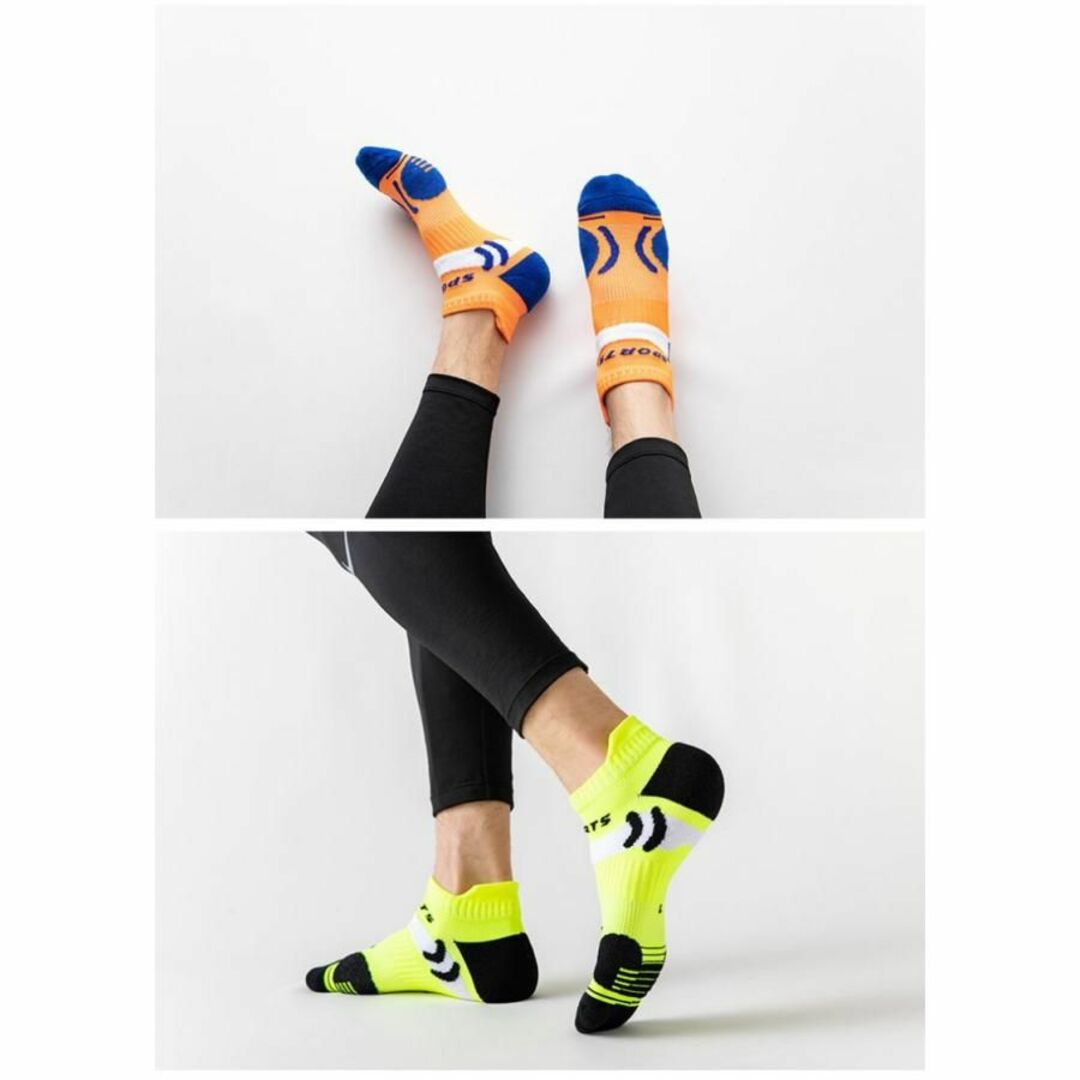 靴下ショートスポーツソックス ランニング スニーカー4足組 衝撃吸収 吸汗速乾 メンズのレッグウェア(ソックス)の商品写真