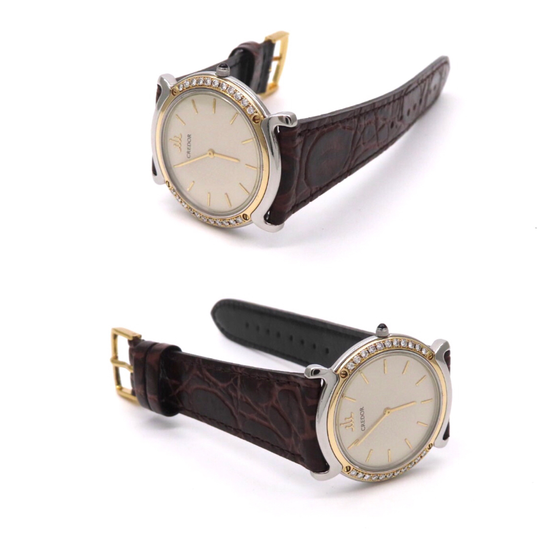 SEIKO - 【リネアクルバ】SEIKO 'セイコー 時計' ダイヤモンドベゼル
