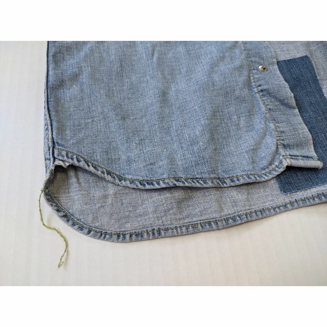 レミレリーフ リペア加工デニムシャツ L シャンブレーシャツ ウエスタン