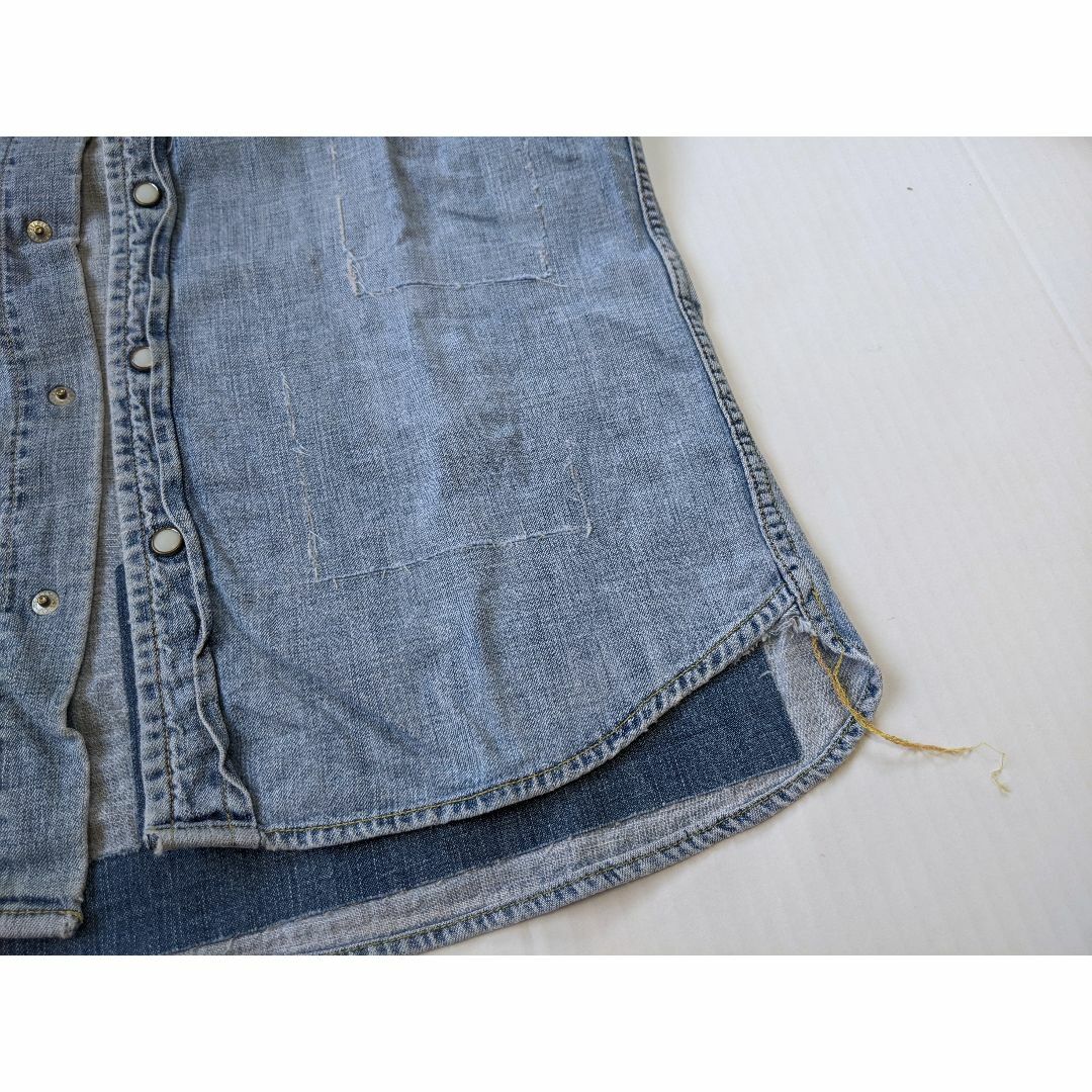 レミレリーフ リペア加工デニムシャツ L シャンブレーシャツ ウエスタン
