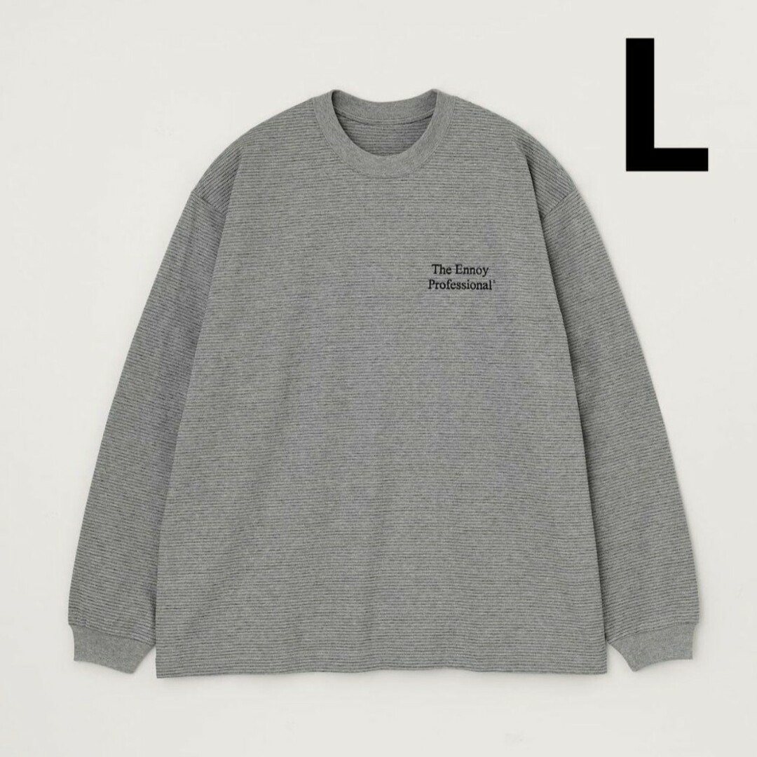 メンズennoy L/S BORDER T-SHIRTS GRAY × BLACK