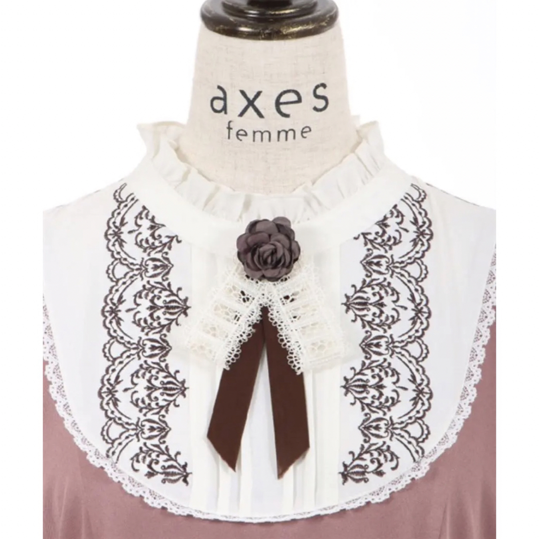 axes femme(アクシーズファム)の【新品】axes femme アクシーズファム　ブローチセットロマンワンピース レディースのワンピース(ロングワンピース/マキシワンピース)の商品写真