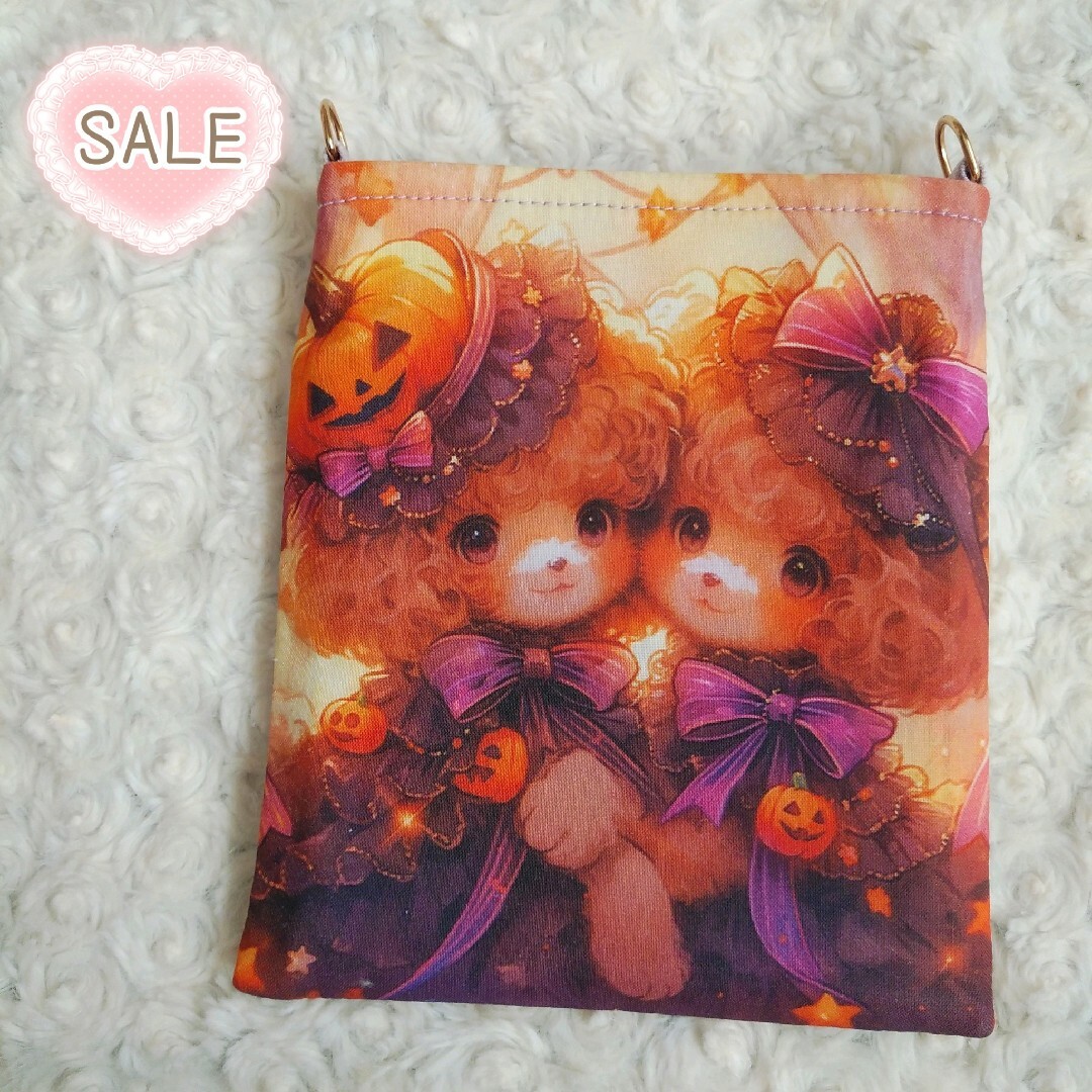 SALE☆ハロウィン×プードル①☆サコッシュ　ミニショルダーバッグ ハンドメイドのファッション小物(ポーチ)の商品写真