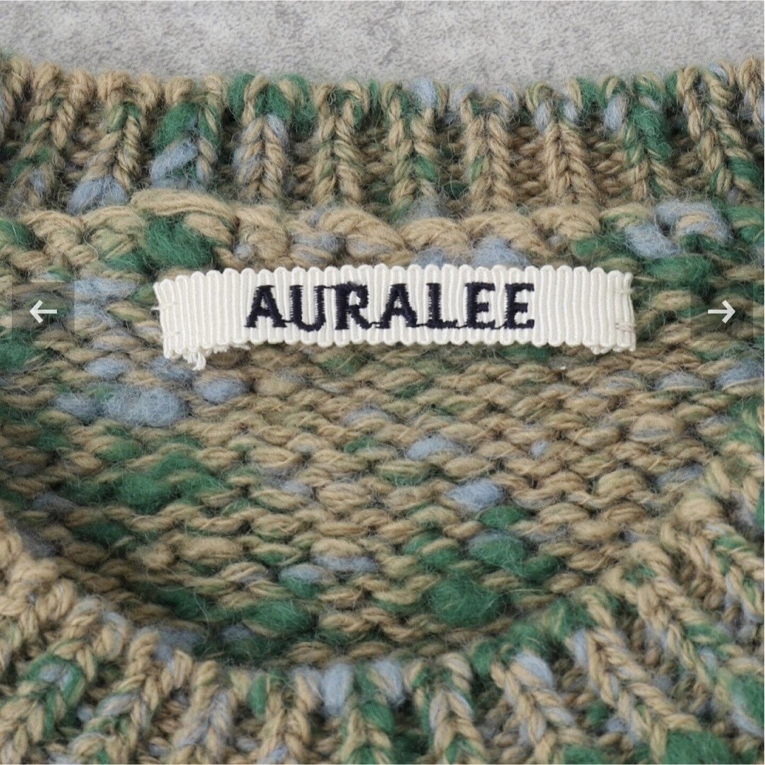 AURALEE WOOL MIX COLOR SLUB YARN KNIT PO