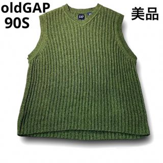 GAP - 90s old gap cotton black watch knit vestの通販｜ラクマ