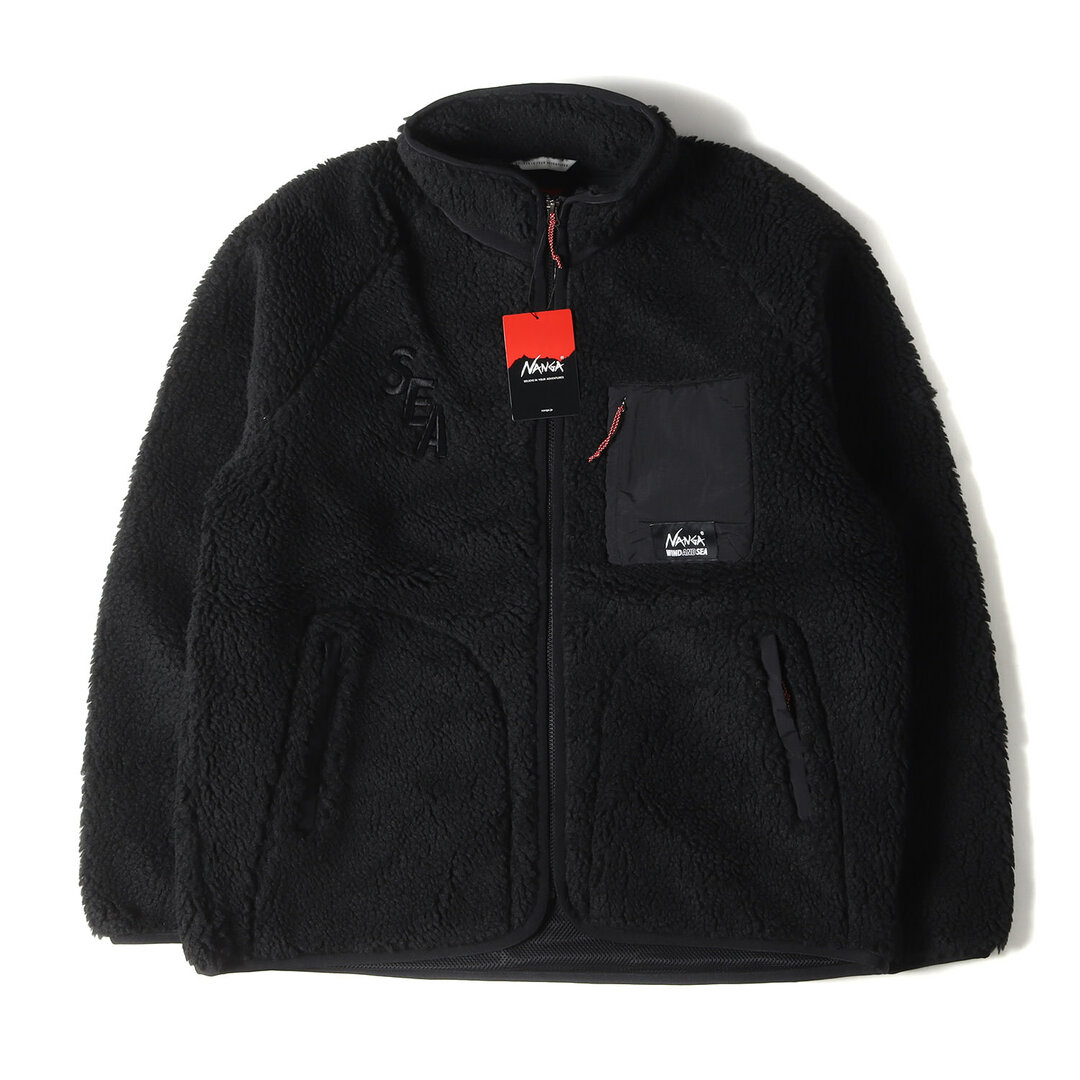 WIND AND SEA ウィンダンシー ジャケット サイズ:L 22AW NANGA ナンガ ボアフリース ジャケット Boa fleece Jacket ブラック 黒 アウター ブルゾン コラボ【メンズ】