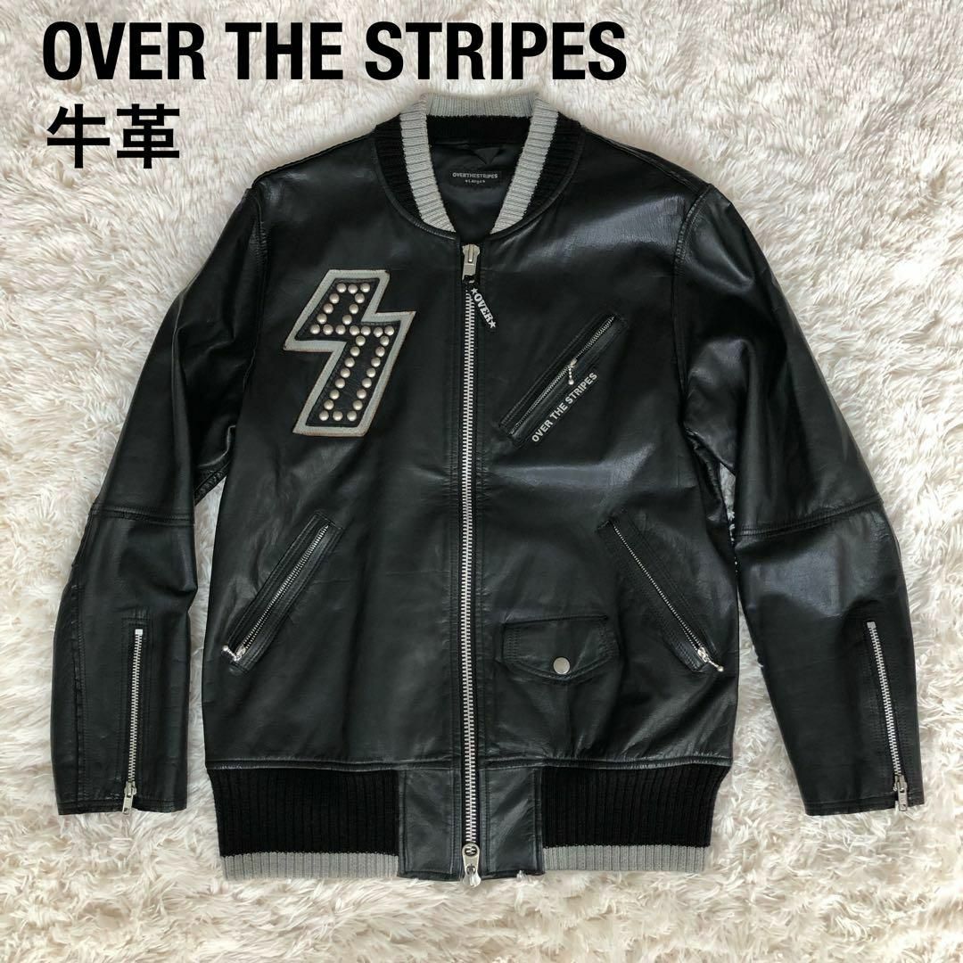 OVER THE STRIPES(オーバーザストライプス)のOVER THE STRIPESオーバーザストライプスレザージャケットスタジャン メンズのジャケット/アウター(レザージャケット)の商品写真