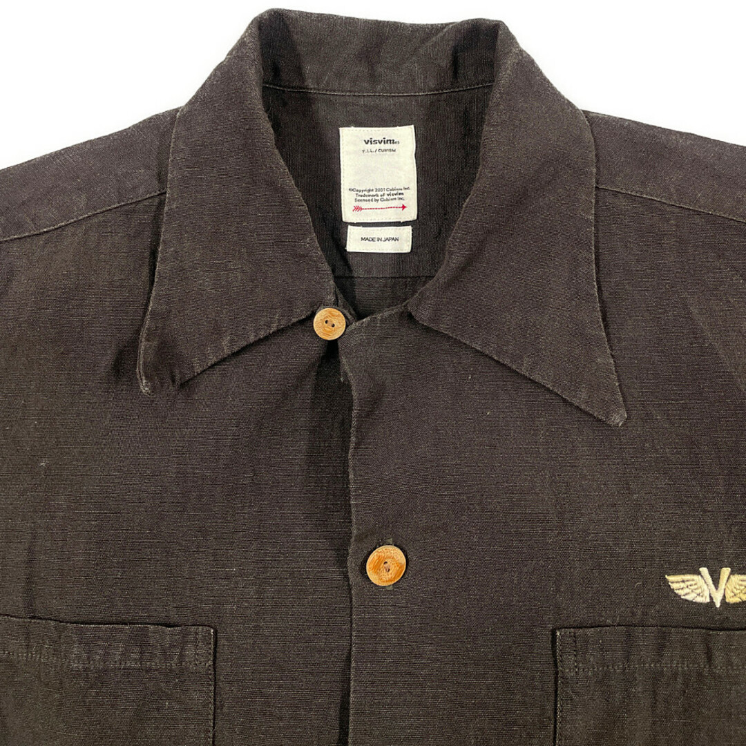 VISVIM(ヴィスヴィム)のVISVIM ビズビム 品番 0120105011023 IRVING SHIRT S/S (RAMIE/LINEN) シャツ 半袖 ブラック サイズ2 正規品 / 32148 メンズのトップス(シャツ)の商品写真