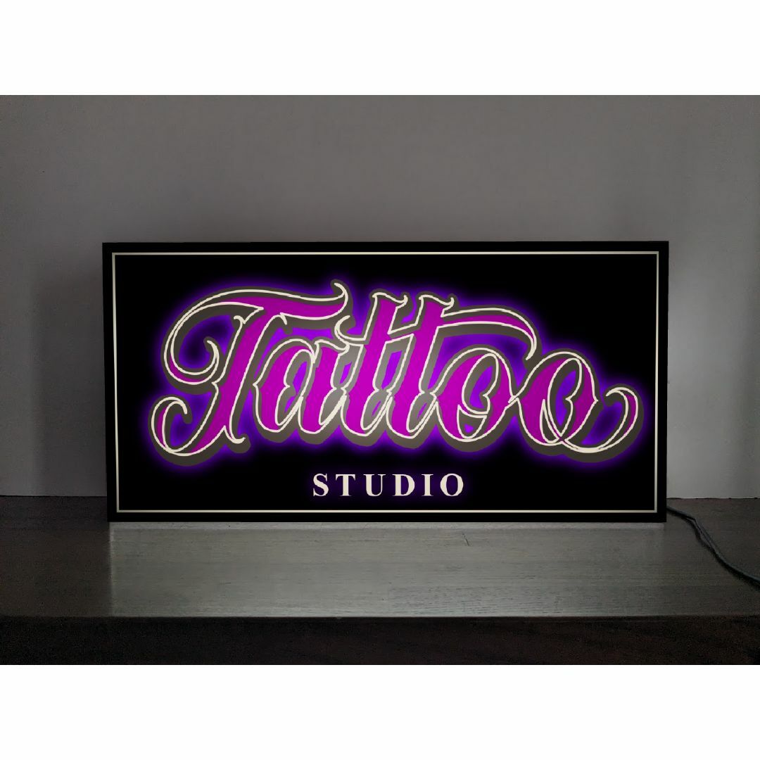 【Lサイズ】TATTOO タトゥ 刺青 入れ墨 看板 置物 雑貨 ライトBOX