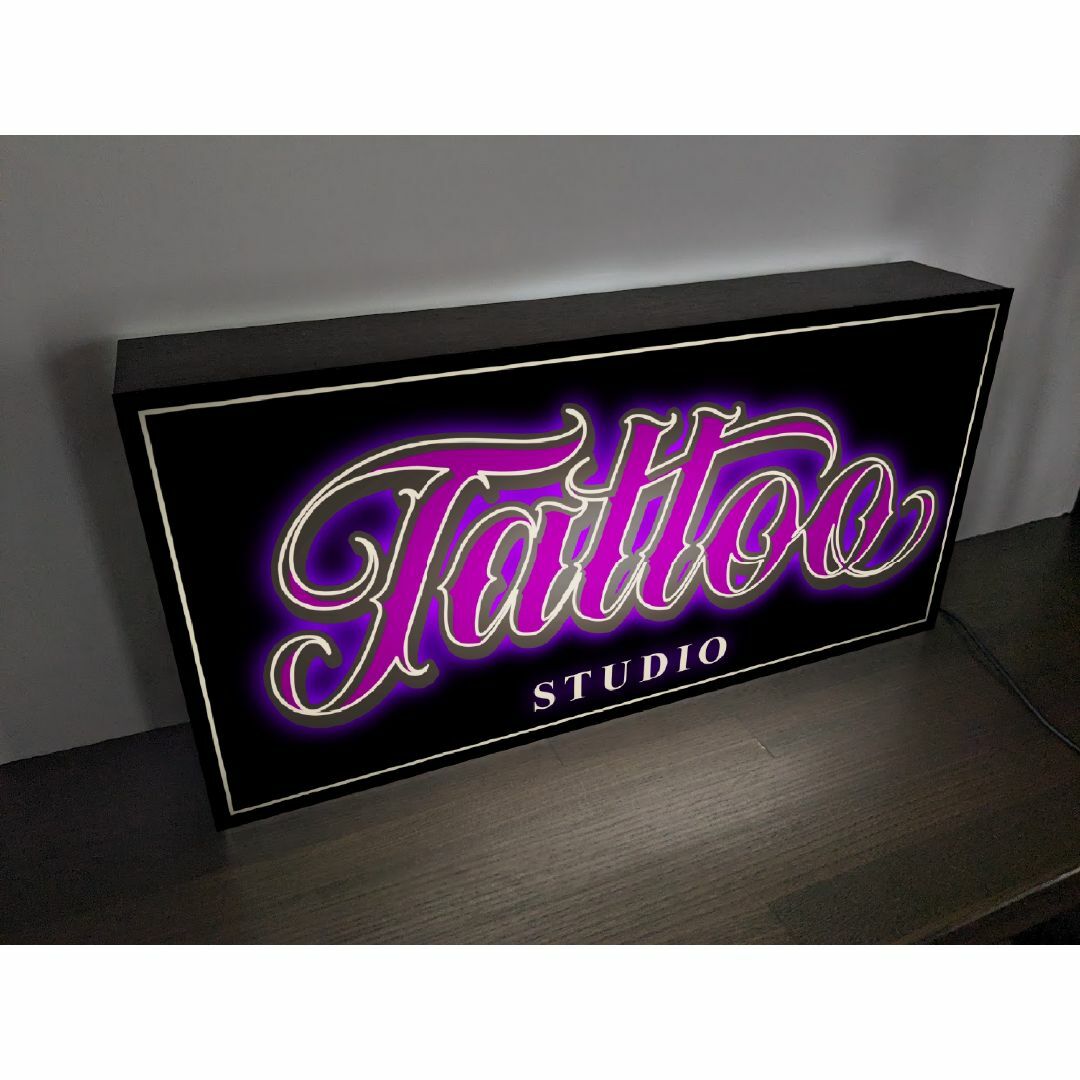 【Lサイズ】TATTOO タトゥ 刺青 入れ墨 看板 置物 雑貨 ライトBOX