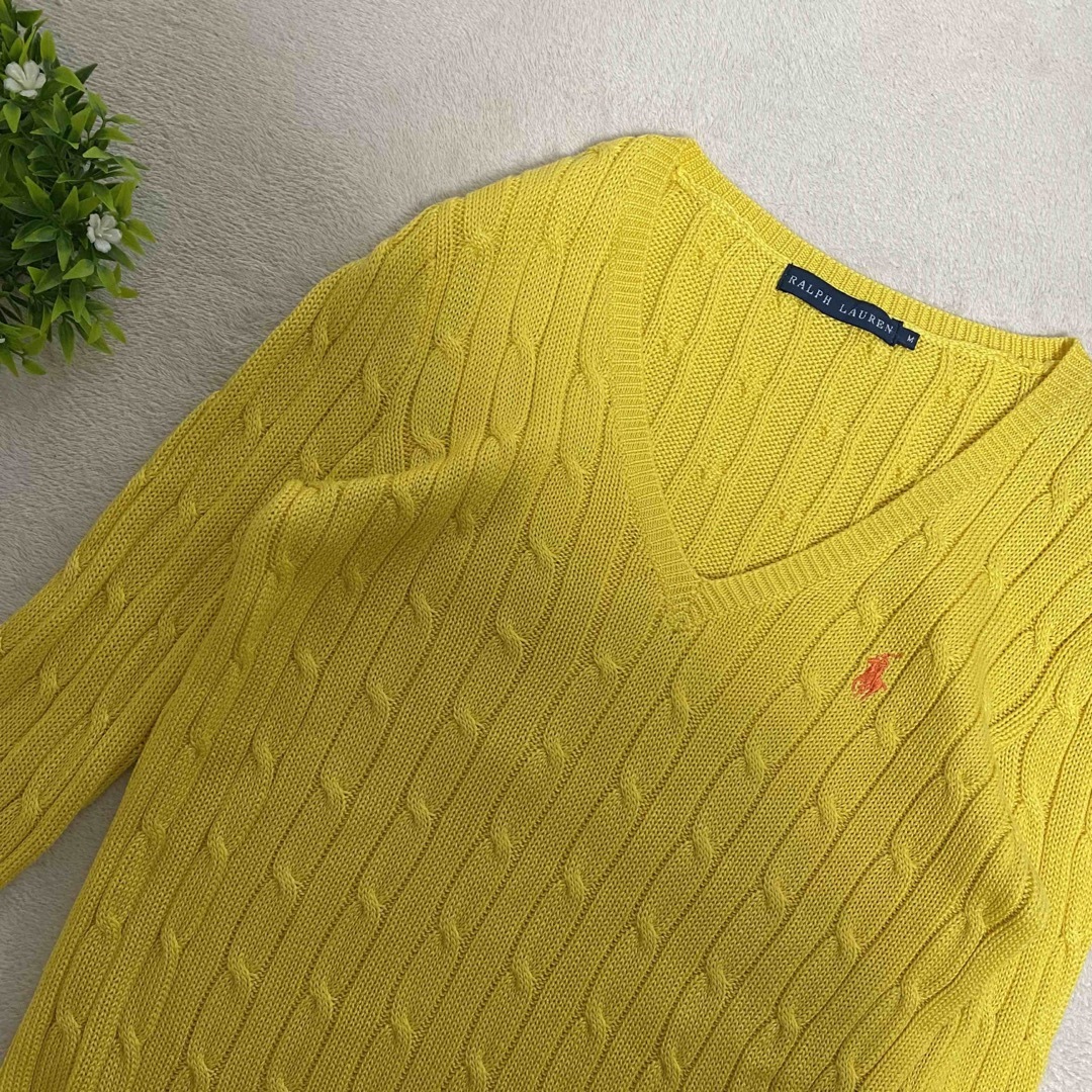 POLO RALPH LAUREN(ポロラルフローレン)のRalph Lauren 使用感のない美品　M コットンセーター　ケーブルニット レディースのトップス(ニット/セーター)の商品写真