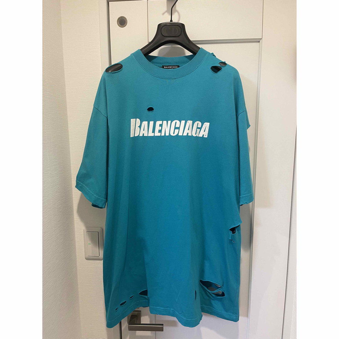 バレンシアガ　オーバーサイズデストロイTシャツTシャツ/カットソー(半袖/袖なし)