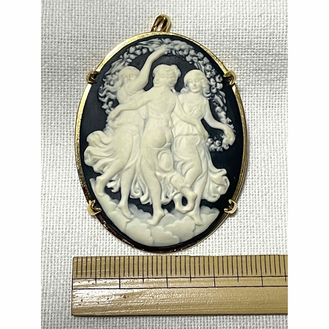 ②【TOHCA】陶華 紀元作 カメオ ブローチ(ペンダント トップ ②【TOHCA】陶華 紀元作 カメオ ブローチ(ペンダント トップ