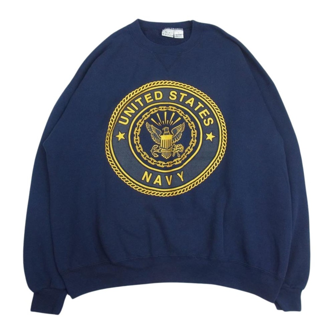 ソフィー M.J. Soffe スウェット ヴィンテージ USA製 80s~90s 刺繍タグ Navy カレッジ ロゴ プリント スウェット ネイビー系 XL