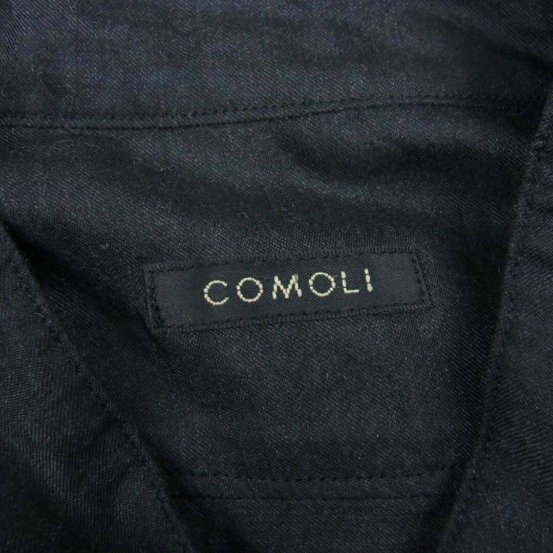 COMOLI コモリ 長袖シャツ 23SS X01-02016 ウールシルク プルオーバーシャツ チャコール系 2【美品】