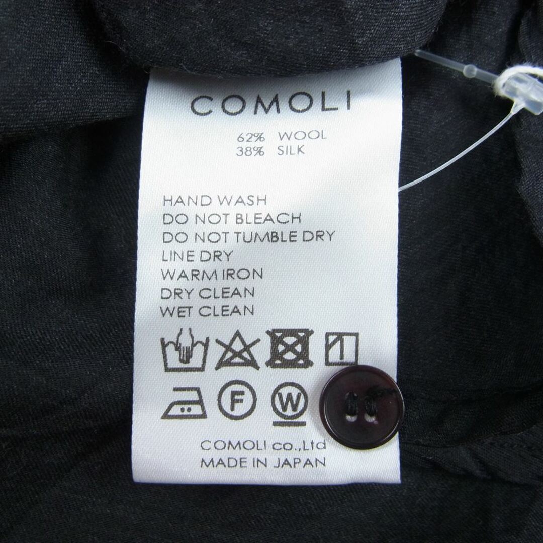 COMOLI コモリ 長袖シャツ 23SS X01-02016 ウールシルク プルオーバーシャツ チャコール系 2【美品】