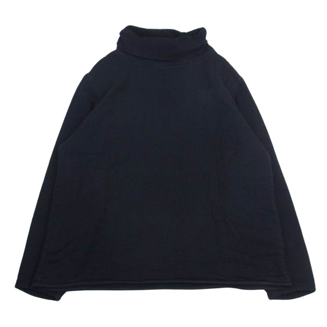 PORTER CLASSIC ポータークラシック カットソー SASHIKO STRETCH BEATNIK TURTLENECK FLEECE LINING 刺子 サシコストレッチ ビートニク フリースライニング タートルネック カットソー ブラック系 XS