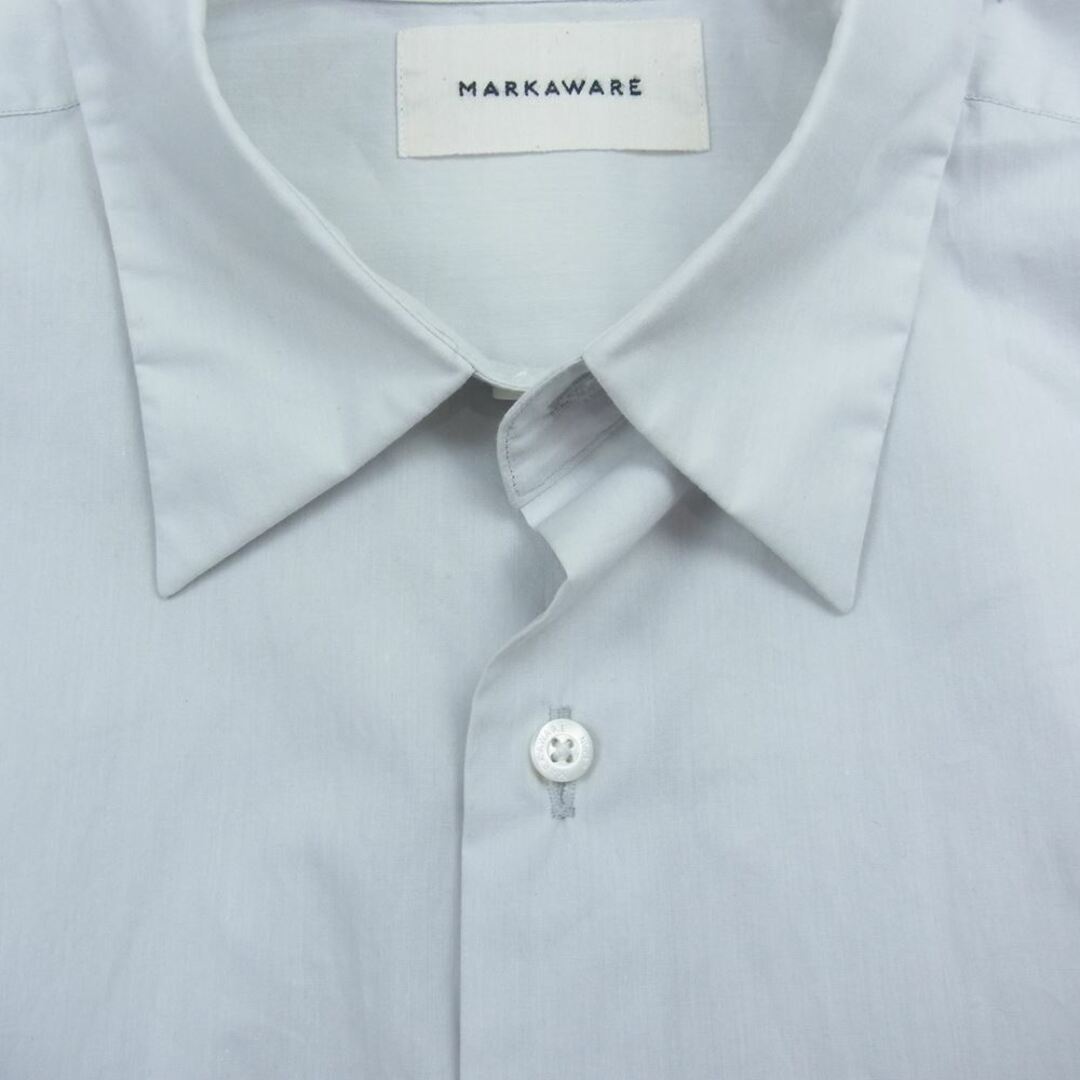 markaware マーカウェア 長袖シャツ 22AW A22A-10SH01C NEW COMFORT FIT SHIRTS SOKTAS ORGANIC COTTON POPL コンフォート フィット シャツ オーガニックコットン ライトグレー系 2 2