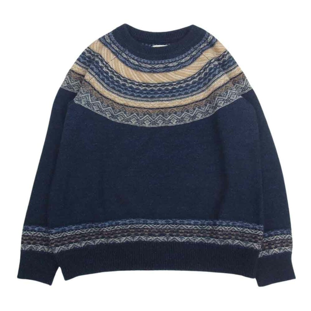 オールドジョー OLD JOE 162KN04 INDIGO MOHAIR NORDECK SWEATER インディゴ モヘア ノルディック セーター ニット ネイビー系 40