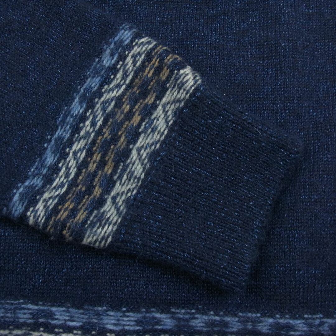 オールドジョー OLD JOE 162KN04 INDIGO MOHAIR NORDECK SWEATER インディゴ モヘア ノルディック セーター ニット ネイビー系 40 5